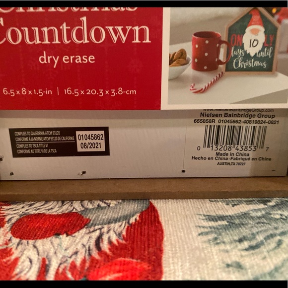 Christams Gnome Countdown Calendar, Tabletop Shelf or Wall Sign, Dry Erase - Picture 7 of 15